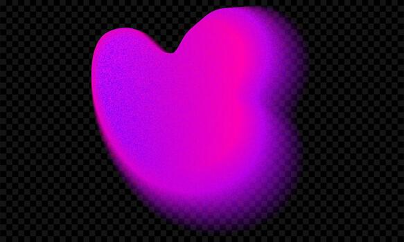 rosado aura degradado forma en antecedentes. púrpura color suave gradación con ruido y fluido resplandor gota cubrir textura. 3d granoso vibrante neón elemento. y2k geométrico iridiscente tresillo efecto vector