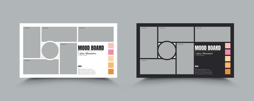 moderno estado animico tablero presentación plantillas con color paleta vector