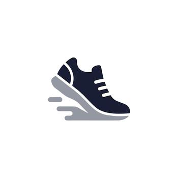 plano sencillo corriendo zapato icono diseño con movimiento difuminar efecto vector