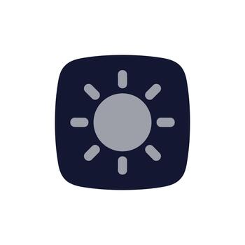 Flat Design Sun Icon inside Rounded Square Weather Forecast Element vector