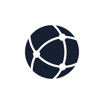 minimalista plano diseño global red conexión Internet mundo comunicación icono vector