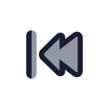 moderno contorno hacia atrás medios de comunicación controlar jugador navegación interfaz icono vector