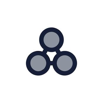 plano redondeado conexión nodo red cubo digital sistema icono vector