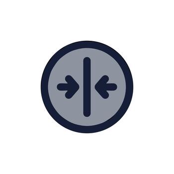 plano diseño reducir circulo icono con flecha forma en el medio vector