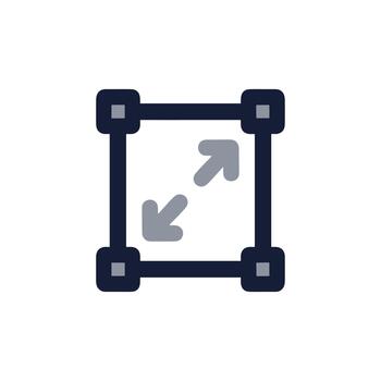 moderno línea dibujo escala marco redimensionar ajustamiento interfaz elemento icono vector