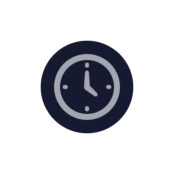 Simple Flat Style Clock Icon Representing Time Management Element vector