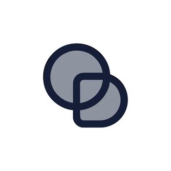 sencillo redondeado superposición forma resumen figura símbolo aislado icono vector