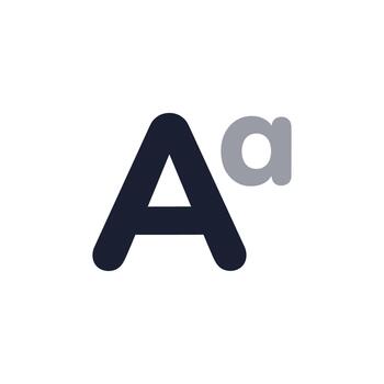 sencillo redondeado caso sensibilidad personaje símbolo alfabeto icono vector