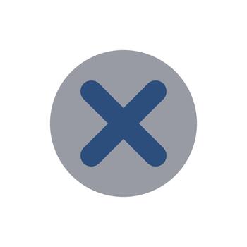 Simple Flat Cross Icon in Grey Circle Shape for Delete Button vector