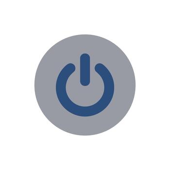 sencillo plano estilo poder símbolo en apagado botón icono circulo vector