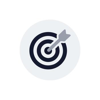 plano sencillo objetivo con flecha golpear el centrar icono elemento vector