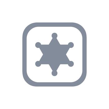 sencillo redondeado cuadrado alguacil estrella Insignia icono símbolo elemento diseño vector