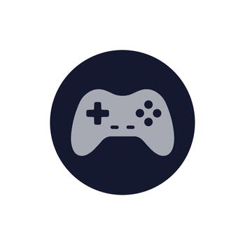 Minimalist Flat Design Controller on Dark Circle Shape Icon vector