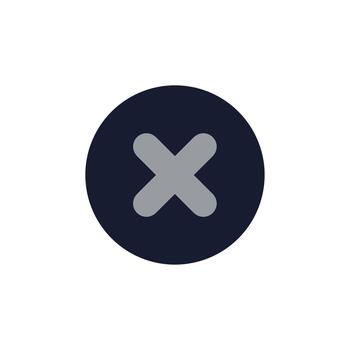 plano sencillo cruzar firmar dentro circulo forma icono símbolo diseño vector