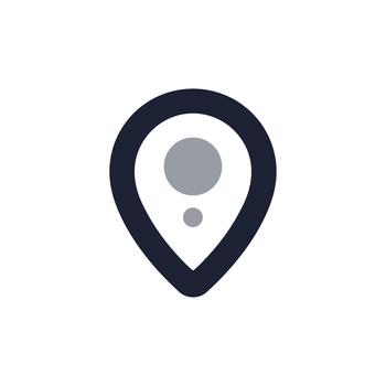 Simple Outline Minimalist Location Pin Pointer Navigation Icon Symbol vector