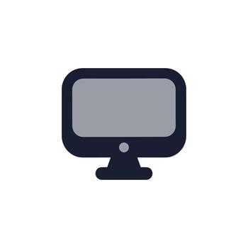 Flat Style Isolated Computer Display Screen Technology Electronic Device Icon vector