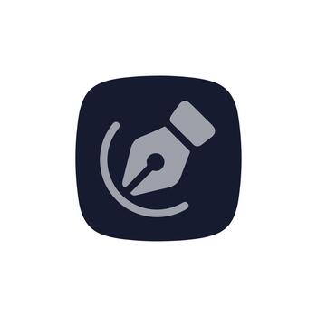 minimalista plano diseño punta con arco línea redondeado cuadrado icono vector