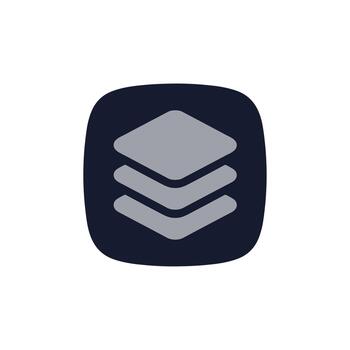 Simple Rounded Stacked Layer Icon with Subtle Gradient and Dark Background vector