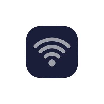 Simple Flat Rounded Square Wifi Wireless Connection Signal Icon Element vector
