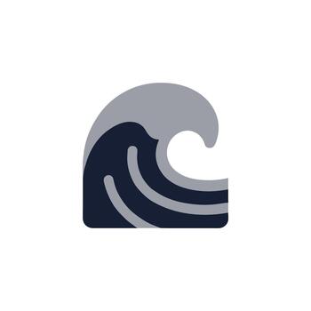 Simple Flat Design Wave Illustration Graphics with Rounded Corner Icon vector