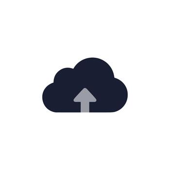 sencillo plano diseño nube con hacia arriba flecha icono para subiendo datos vector