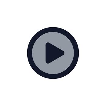 sencillo plano diseño jugar botón dentro circulo forma minimalista icono vector