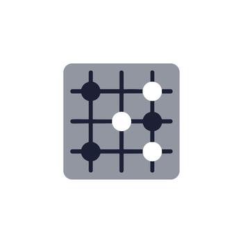 Simple Flat Style Illustration of a Go Game Board Configuration vector