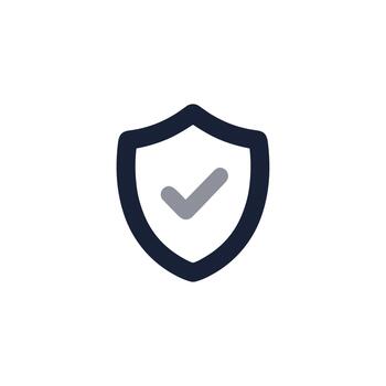Simple Outline Shield with Checkmark Minimalist and Security Concept Icon vector