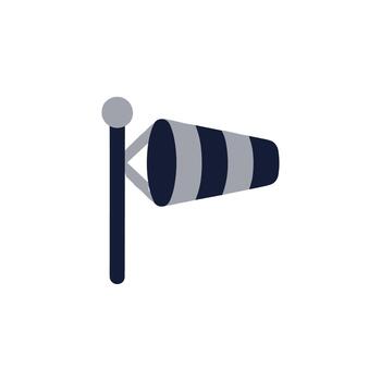 Flat Graphic Wind Direction Indicator Windmill Icon Shape Element vector