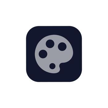 sencillo plano color paleta icono en redondeado cuadrado forma botón vector