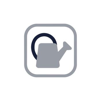 sencillo plano diseño riego lata icono en redondeado cuadrado botón vector