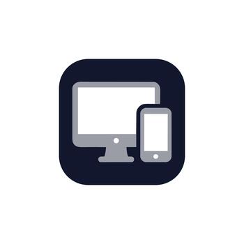 Simple Flat Device Responsive Computer and Mobile UI Interface Icon vector