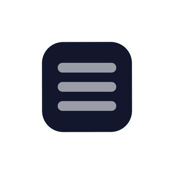 Simple Flat Design Rounded Hamburger Menu Navigation Button Icon vector