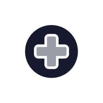 Modern Simple Plus Sign in Circle Shape Minimalistic Icon vector