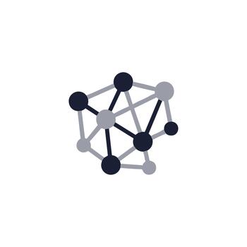 Minimalist Flat Circle Connected Network Node Point Icon Element vector