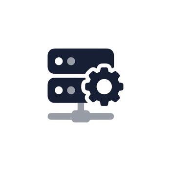 moderno plano diseño servidor base de datos configuración ajuste icono para sitio web elemento vector