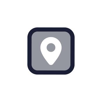 Modern Flat Rounded Square Map Pin Pointer Location Icon Symbol vector