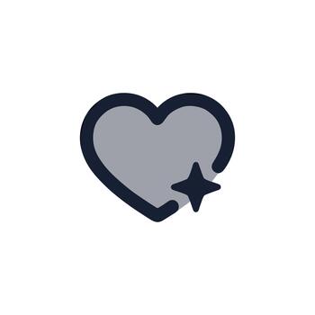 moderno contorno corazón con estrella Insignia forma para ui diseño elemento vector