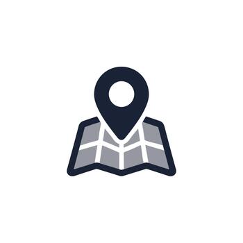 minimalista plano estilo mapa ubicación alfiler punto navegación icono símbolo vector