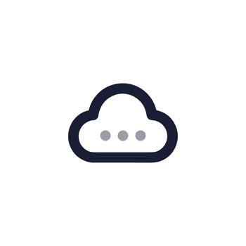 Minimalist Outline Cloud Computing with Dots Inside Icon Graphic Design vector