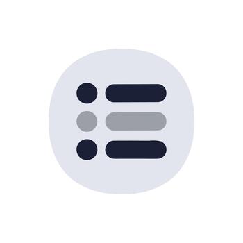 Modern Flat Style Menu List Icon in a Circle Shape vector