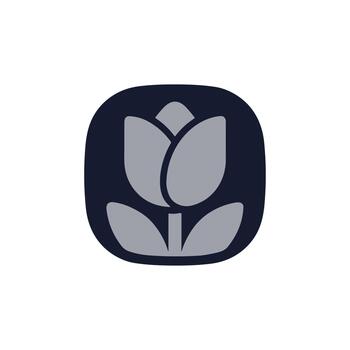 minimalista plano flor icono en redondeado cuadrado forma diseño elemento vector