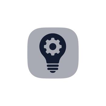 moderno plano bombilla diente icono símbolo en redondeado cuadrado botón vector