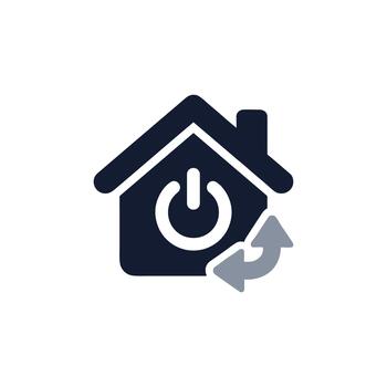 Modern Flat Design Smart Home Control and Automation System Icon vector