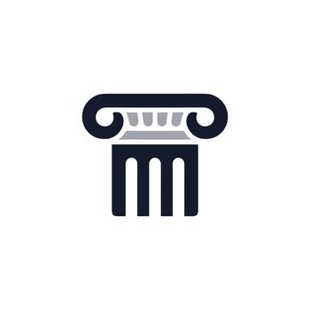 moderno plano diseño iónico columna arquitectura símbolo icono representación vector