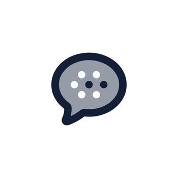 Outline Simple Style Chat Bubble with Dots Inside Communication Icon vector