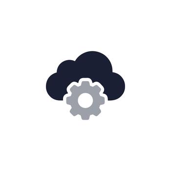 sencillo plano estilo nube ajuste engranaje configuración aplicación interfaz icono vector