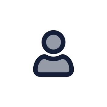 Modern Line Art Person Avatar Simple User Interface Icon Shape vector