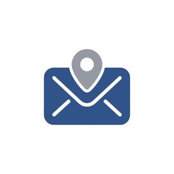 Modern Flat Envelope Location Pointer Communication Connection Message Icon vector
