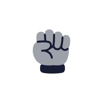 Flat Design Simple Clenched Fist Gesture Illustration Graphic Element vector